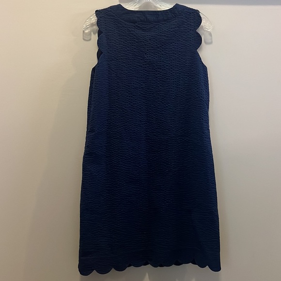 Vineyard Vines Seersucker Scallop Cisco Swing Dress | 4 - Picture 3 of 10